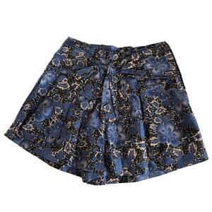 Ulla Johnson Paloma Wildwood Blue Floral Print High Waisted Shorts Size 00
